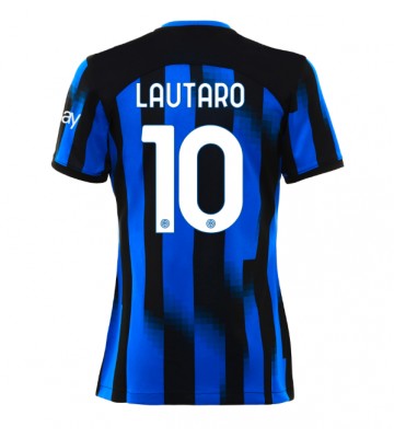 Inter Milan Lautaro Martinez #10 Replica Home Stadium Shirt for Women 2023-24 Short Sleeve